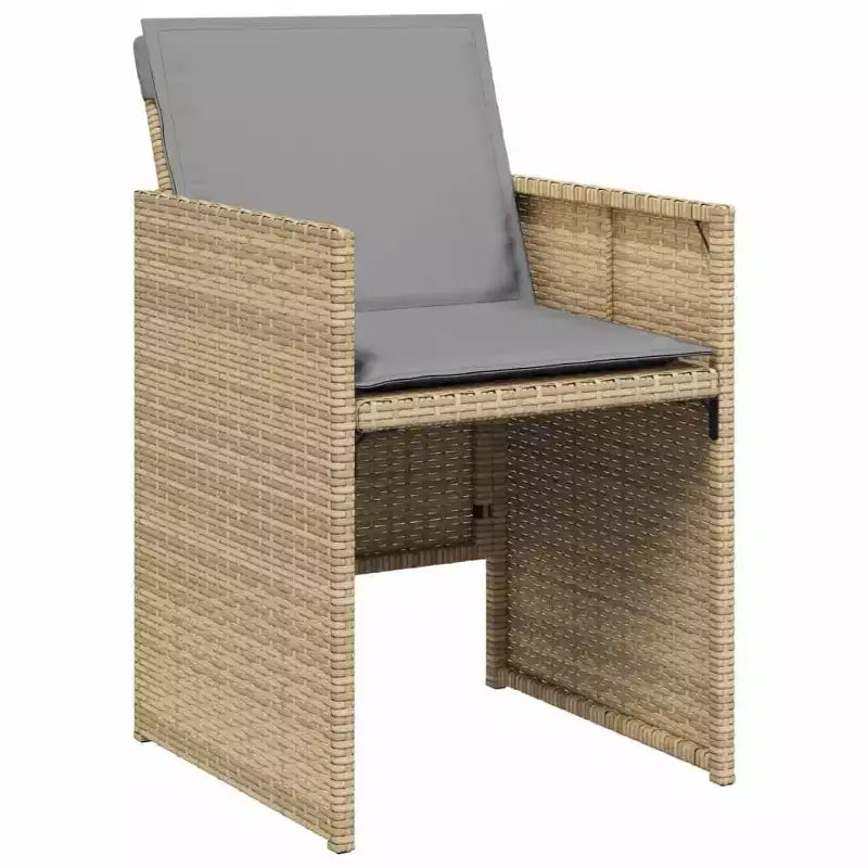 vidaXL Chaises de jardin avec coussins 4 pcs Résine tressée mélange beige