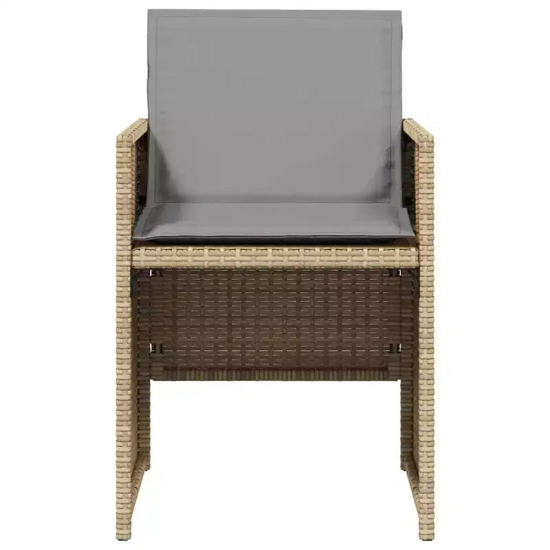 vidaXL Chaises de jardin avec coussins 4 pcs Résine tressée mélange beige