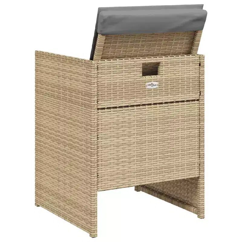 vidaXL Chaises de jardin avec coussins 4 pcs Résine tressée mélange beige