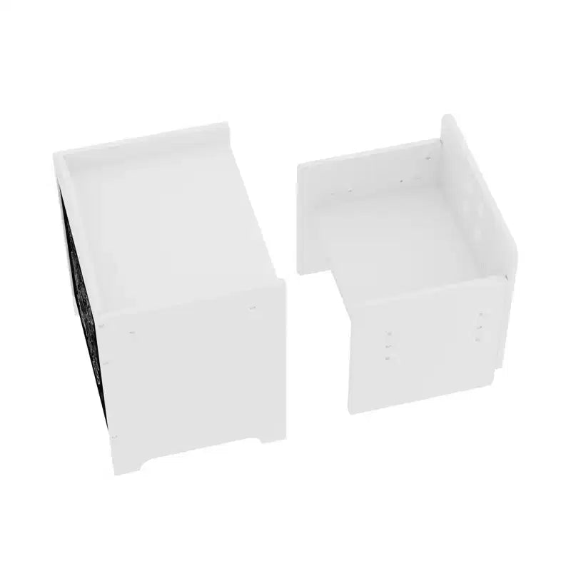 Table et chaise de sevrage Montessori Whisen Kids avec tableau noir et 3 hauteurs réglables pour enfants de 1 à 3 ans - Blanc