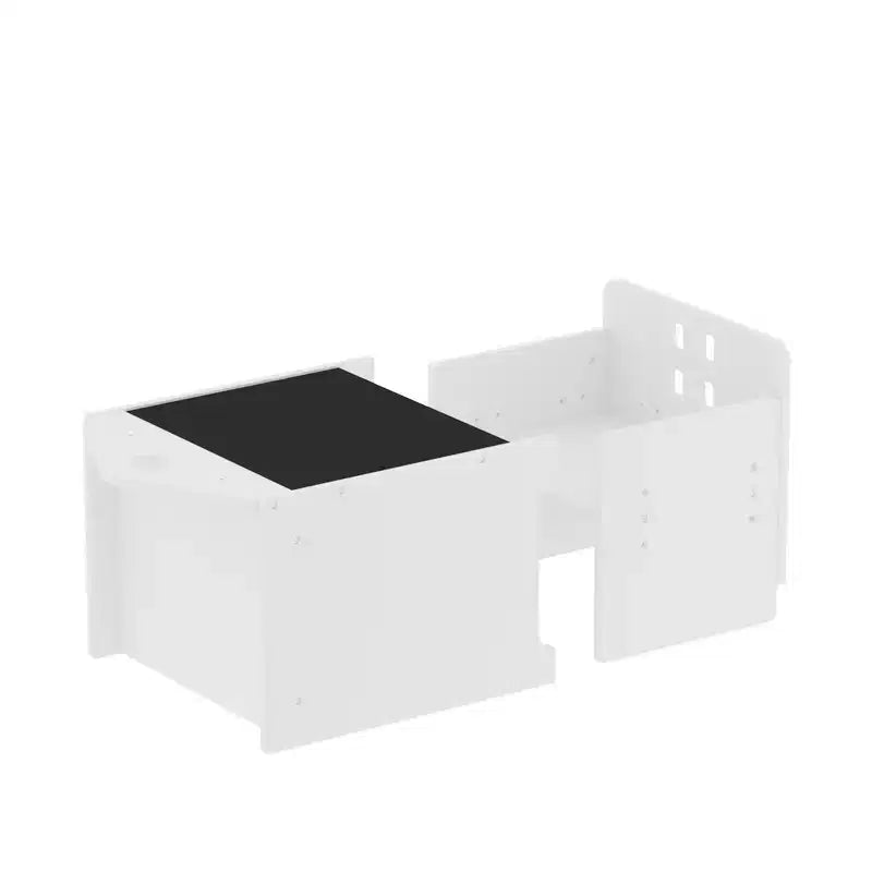 Table et chaise de sevrage Montessori Whisen Kids avec tableau noir et 3 hauteurs réglables pour enfants de 1 à 3 ans - Blanc