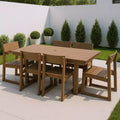 GDFStudio Luma Rustic 7 Piece Outdoor Dining Set