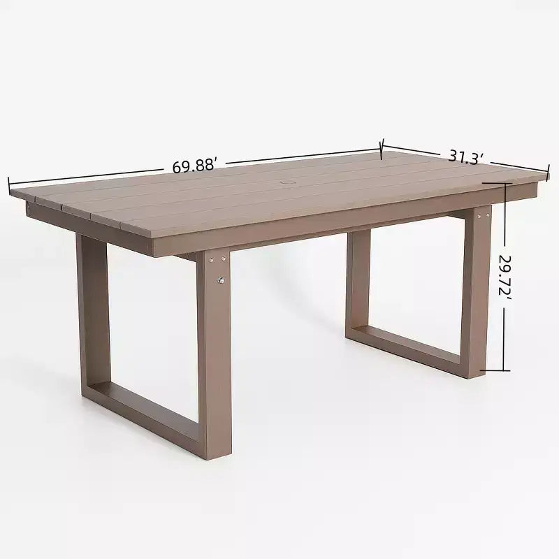 Ensemble de salle à manger d'extérieur rustique Luma 7 pièces GDFStudio