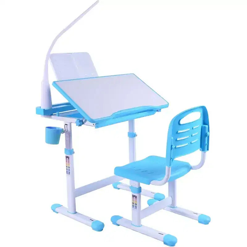 Bureau et chaise Whisen pour enfants, ensemble de table à dessin avec hauteur réglable, bureau pour enfants inclinable à 40 degrés