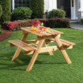 Whisen Children's Durable Solid Wood Table Chair Set, Easy-Clean Surface, Wonderful Gift for Kids - Natural