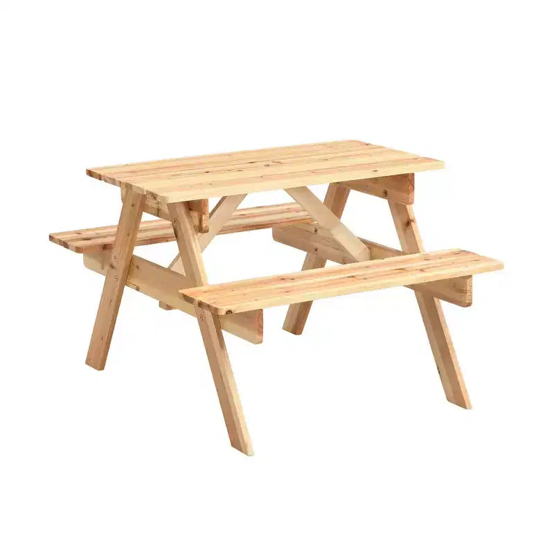Ensemble table et chaises en bois massif durable pour enfants Whisen, surface facile à nettoyer, merveilleux cadeau pour les enfants - Naturel