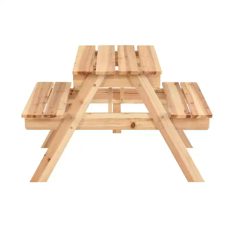 Ensemble table et chaises en bois massif durable pour enfants Whisen, surface facile à nettoyer, merveilleux cadeau pour les enfants - Naturel