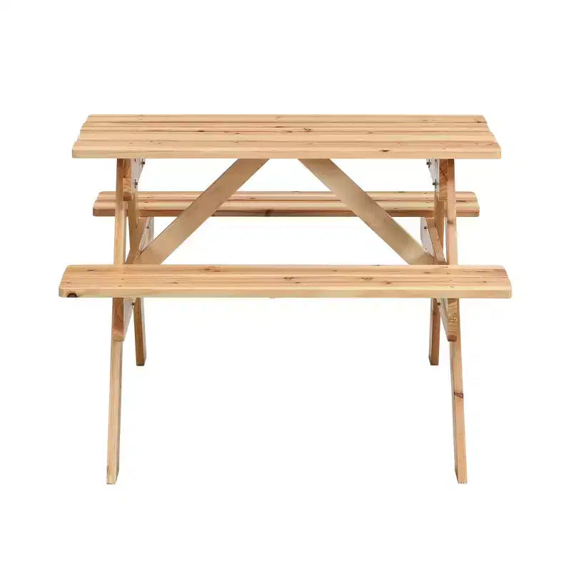 Ensemble table et chaises en bois massif durable pour enfants Whisen, surface facile à nettoyer, merveilleux cadeau pour les enfants - Naturel