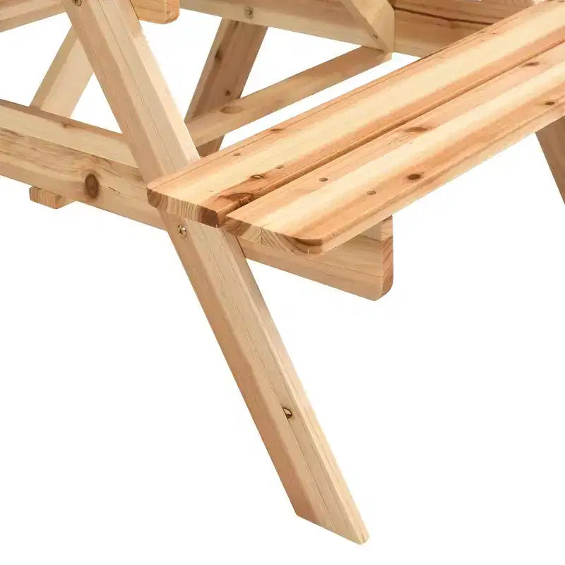 Ensemble table et chaises en bois massif durable pour enfants Whisen, surface facile à nettoyer, merveilleux cadeau pour les enfants - Naturel