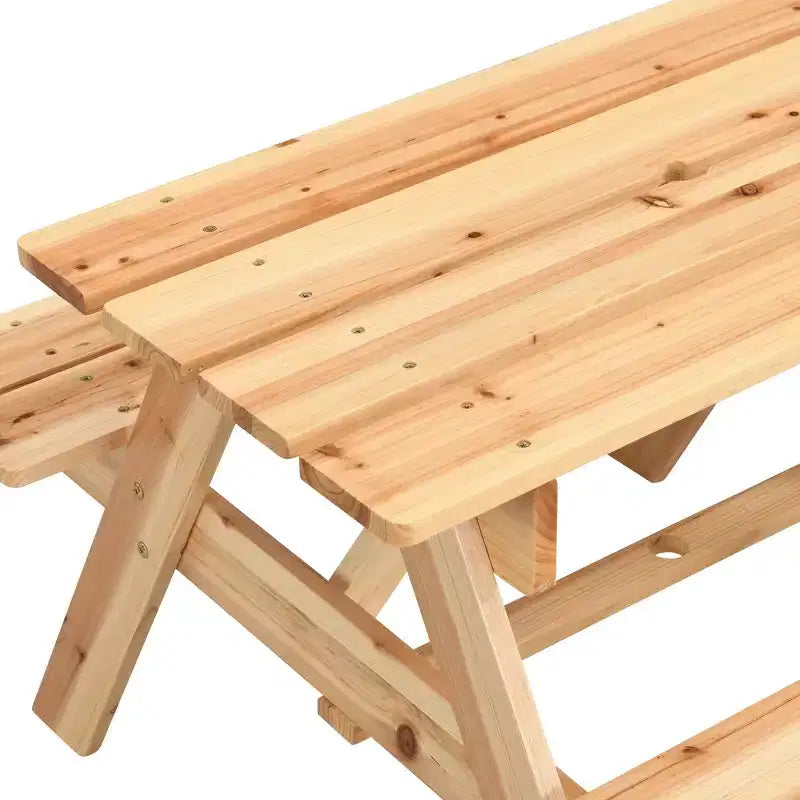 Ensemble table et chaises en bois massif durable pour enfants Whisen, surface facile à nettoyer, merveilleux cadeau pour les enfants - Naturel
