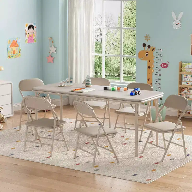 Ensemble table et 2 chaises pliantes pour enfants, table et chaise portables avec coussin souple en PU, pour garderies et salles de classe, ensemble table et chaises d'activités pour enfants
