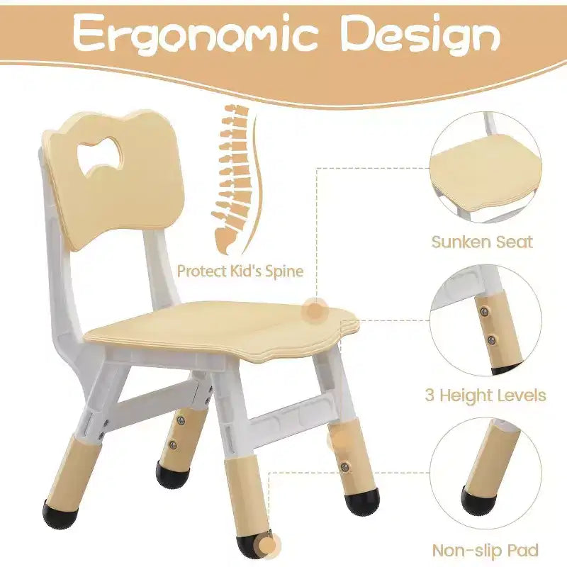 Ensemble table et chaises pour enfants réglable en hauteur avec rangement, bureau d'activités pour tout-petits avec plateau de table graffiti et pieds antidérapants pour le dessin et l'apprentissage