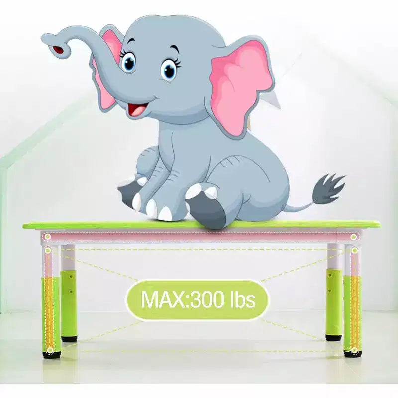 Table et 6 chaises pour enfants avec boîte de rangement, hauteur réglable, table et chaises d'activités pour tout-petits de 2 à 10 ans, plateau de table graffiti, pieds antidérapants