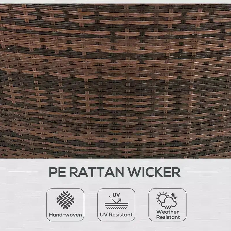 Ensemble de mobilier de patio 8 pièces avec 4 chaises de canapé en rotin et 4 tables avec rangement et trou pour parasol
