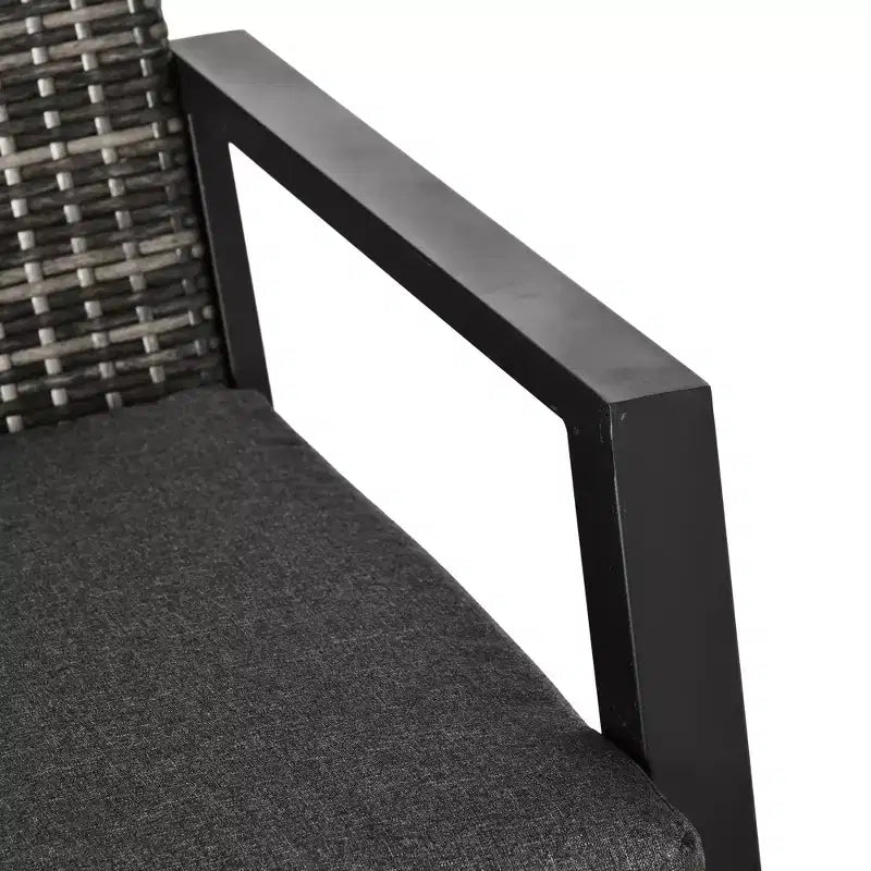 Ensemble de mobilier de patio 4 pièces, 2 chaises en résine tressée, un canapé deux places, une table basse d'extérieur, coussins moelleux, canapé et fauteuils pour jardin et arrière-cour