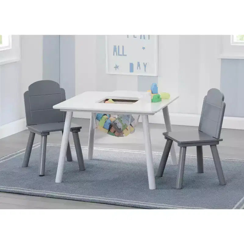 Ensemble table et 2 chaises pour enfants Delta avec rangement