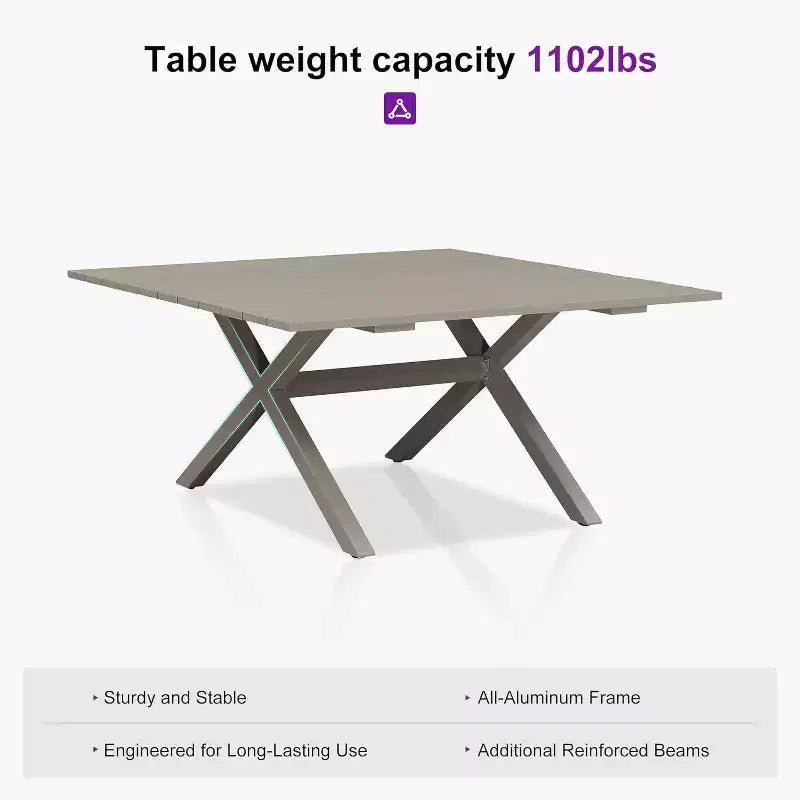 Ensemble de salle à manger de patio en osier toutes saisons, table et chaises d'extérieur en aluminium PURPLE LEAF, ensemble de meubles modernes pour la cuisine et le jardin