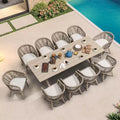 PURPLE LEAF Patio Dining Set All-Weather Wicker Aluminium Outdoor Table and Chairs Set for Backyard Decor Kitchen Modern Furniture Set
