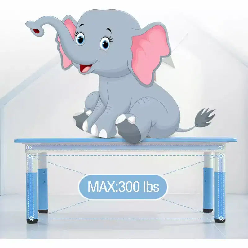 Ensemble table et chaises pour enfants, bureau réglable en hauteur avec 6 sièges pour les 2-10 ans, table d'activités artistiques et manuelles, plateau à graffitis, pieds antidérapants, charge maximale 136 kg