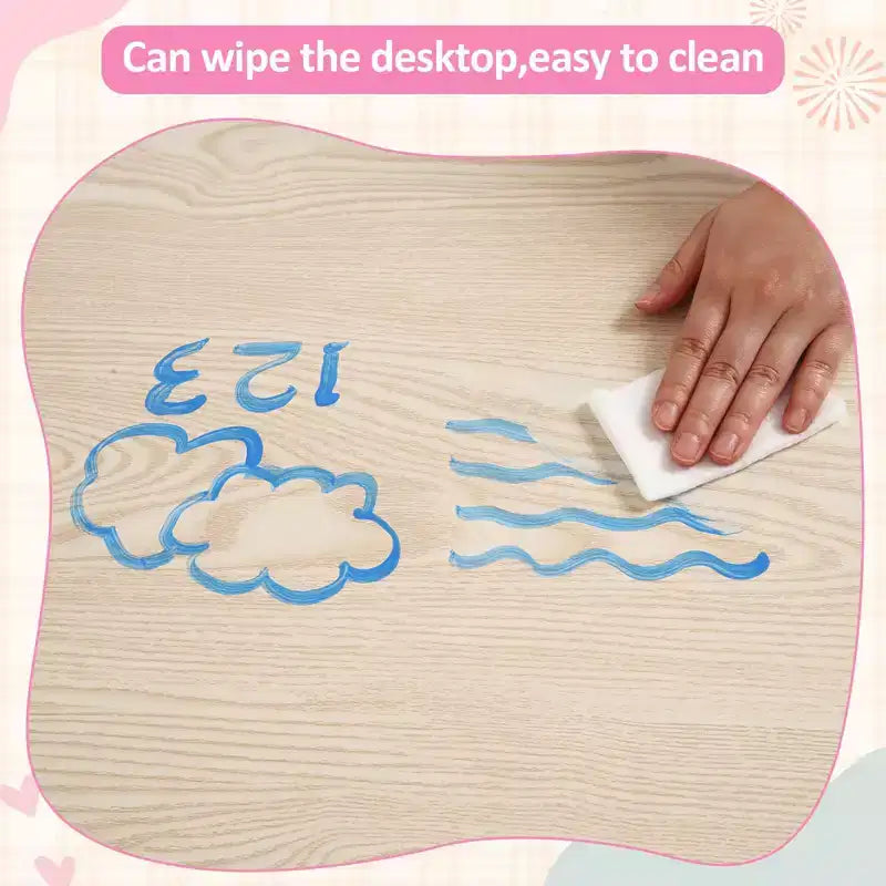 Ensemble Table et 4 Chaises pour Enfants, Hauteur Réglable 48-60 cm, Pieds Antidérapants, Plateau Anti-Graffiti Facile à Nettoyer, Table d'Activités pour Tout-Petits à la Maison, en Crèche