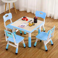 Kids Table and 4 Chairs Set, Height Adjustable 18.9-23.6, Non-Slip Legs, Wipe-Clean Graffiti Desktop, Toddler Activity Table for Home, Preschool