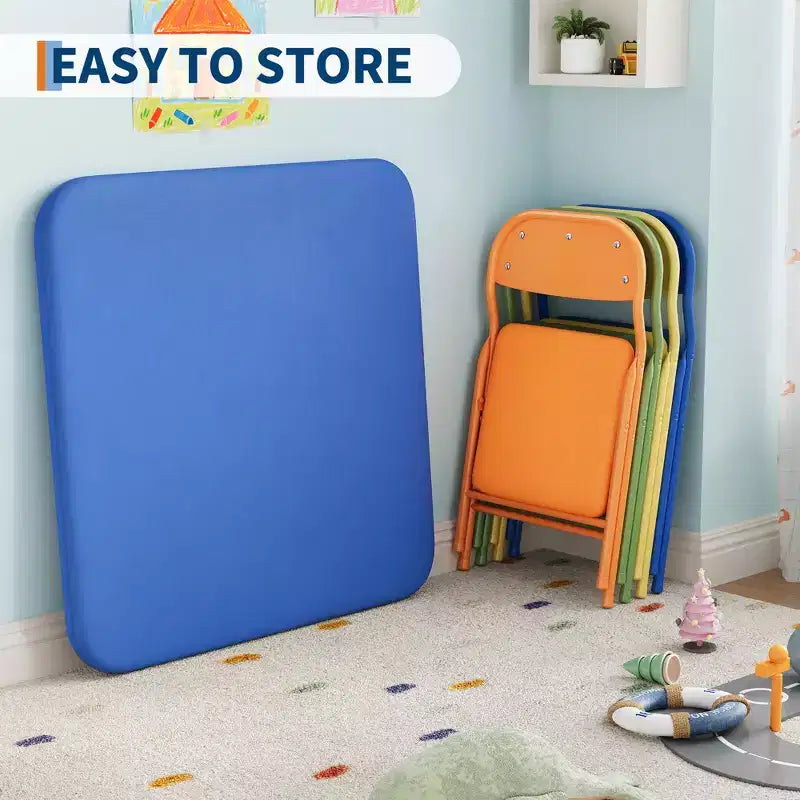 Ensemble table et 2 chaises pliantes pour enfants, ensemble table et chaises d'activités pour enfants pour salle à manger, garderie, salles de classe