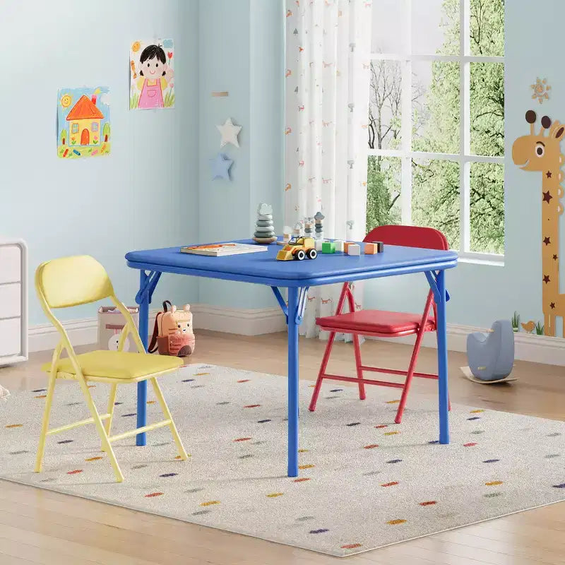 Ensemble table et 2 chaises pliantes pour enfants, ensemble table et chaises d'activités pour enfants pour salle à manger, garderie, salles de classe