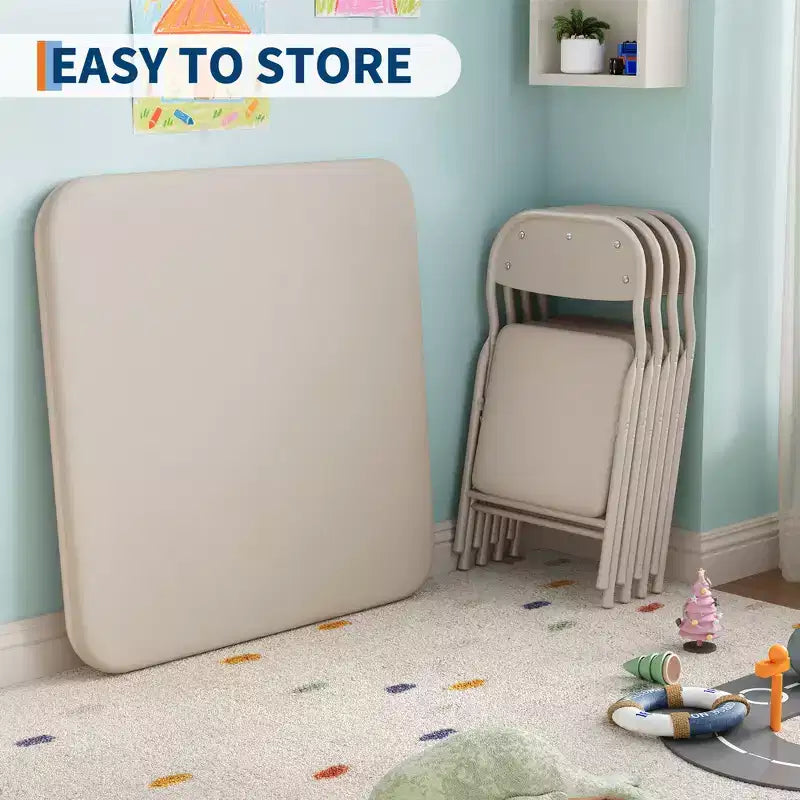 Ensemble table et 2 chaises pliantes pour enfants, ensemble table et chaises d'activités pour enfants pour salle à manger, garderie, salles de classe