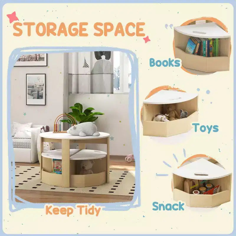 JVNOXK Ensemble de bureau et chaise pour enfants, bureau et chaise 5 pièces pour tout-petits avec espace de rangement, idéal pour les salles de jeux, les garderies Blanc