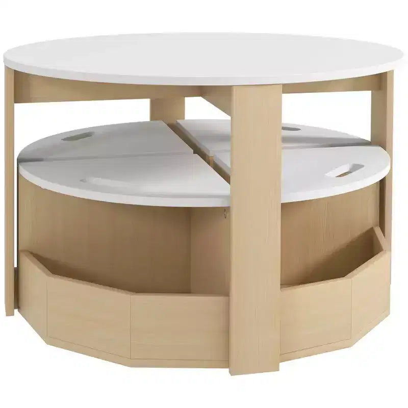 JVNOXK Ensemble de bureau et chaise pour enfants, bureau et chaise 5 pièces pour tout-petits avec espace de rangement, idéal pour les salles de jeux, les garderies Blanc