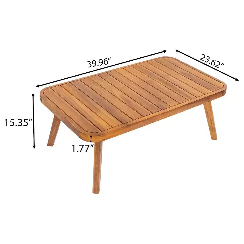 Christopher Knight Home Saelin Ensemble de conversation moderne 2 pièces en bois d'acacia pour extérieur avec table basse et canapé à accoudoirs en corde