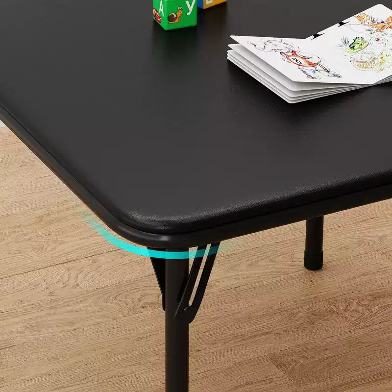 Ensemble table et chaises pliantes 3 pièces pour garçons et filles, table et chaise portables avec coussin souple en PU, idéal pour manger, lire et jouer