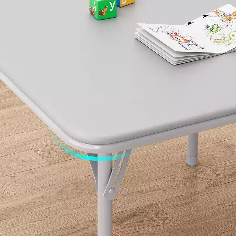 Ensemble table et chaises pliantes 3 pièces pour garçons et filles, table et chaise portables avec coussin souple en PU, idéal pour manger, lire et jouer