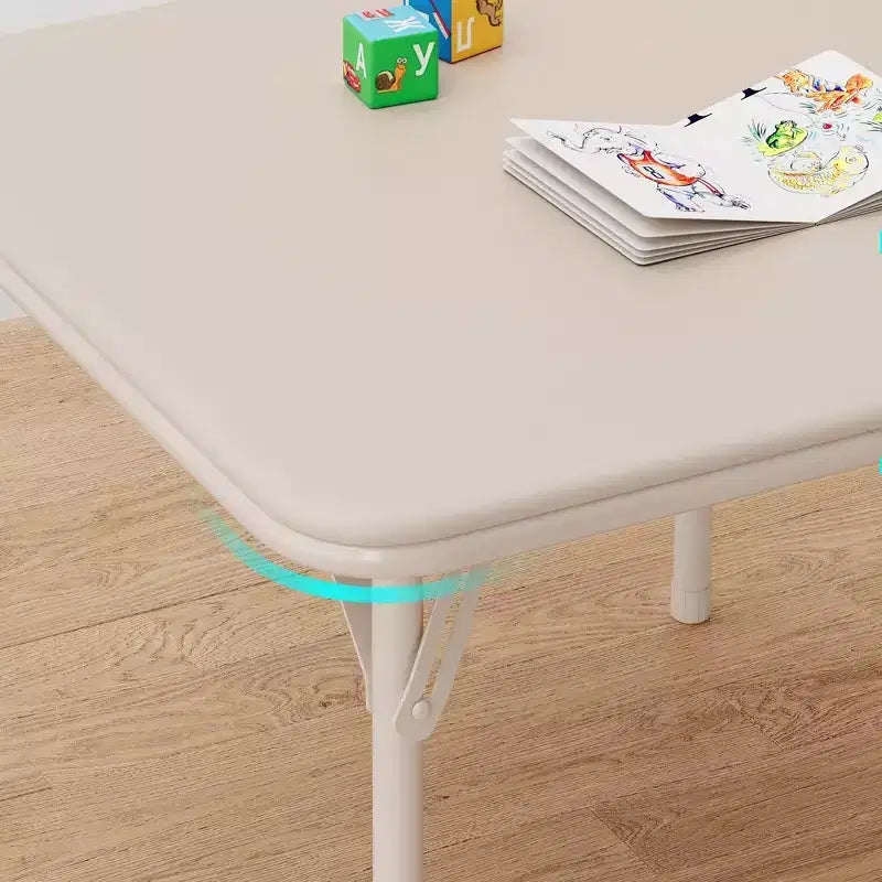 Ensemble table et chaises pliantes 3 pièces pour garçons et filles, table et chaise portables avec coussin souple en PU, idéal pour manger, lire et jouer