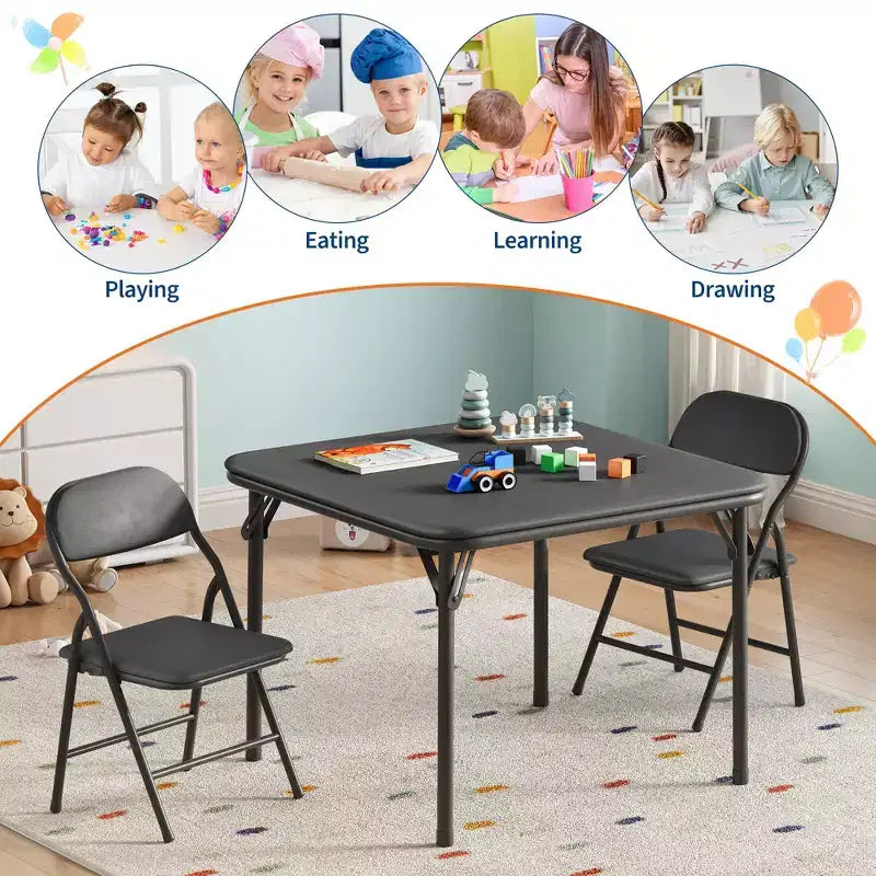 Ensemble table et chaises pliantes, ensemble table et chaises d'activités pour garçons et filles pour salle à manger, garderie, salles de classe
