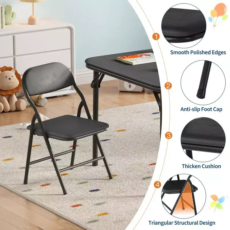 Ensemble table et chaises pliantes, ensemble table et chaises d'activités pour garçons et filles pour salle à manger, garderie, salles de classe