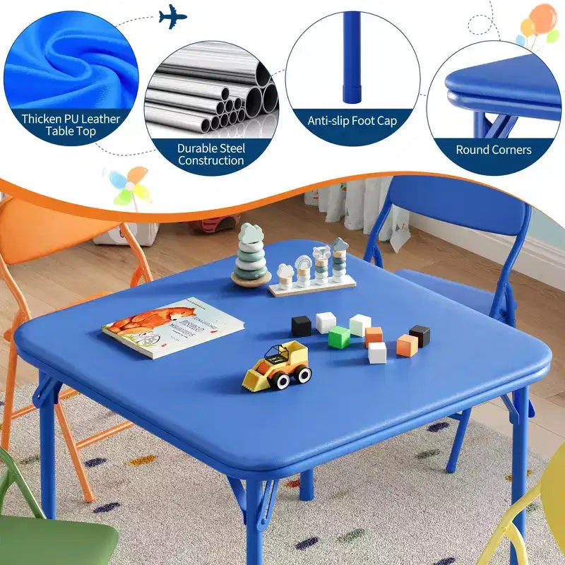 Ensemble table et chaises pliantes, ensemble table et chaises d'activités pour garçons et filles pour salle à manger, garderie, salles de classe