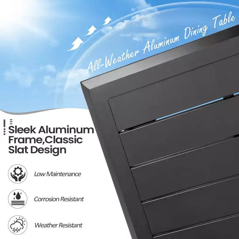 Ensembles de salle à manger d'extérieur en aluminium Crestlive Products – Table de salle à manger de patio avec chaises classiques à accoudoirs ronds pour 6 à 10 personnes