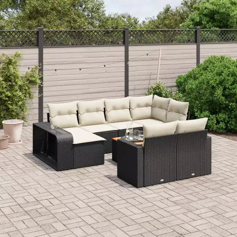 vidaXL Salon de jardin noir