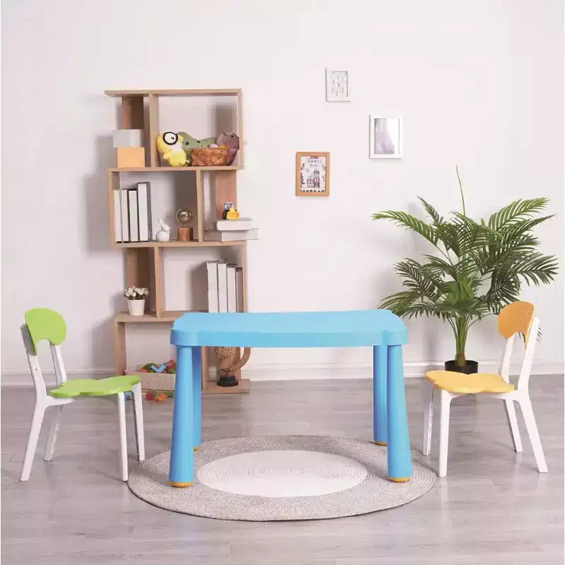 Ensemble table et 2 chaises en plastique pour enfants - Multicolore, idéal pour la lecture, le dessin, la maternelle et la salle de jeux