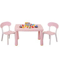 3-Piece Plastic Kids Table and Chair Set (Pink & White) - Perfect for Reading, Preschool, Drawing & Playroom