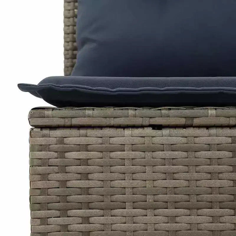 vidaXL Salon de jardin noir et bleu