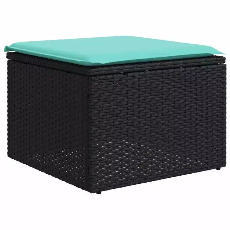 vidaXL Salon de jardin noir en rotin synthétique avec pieds réglables