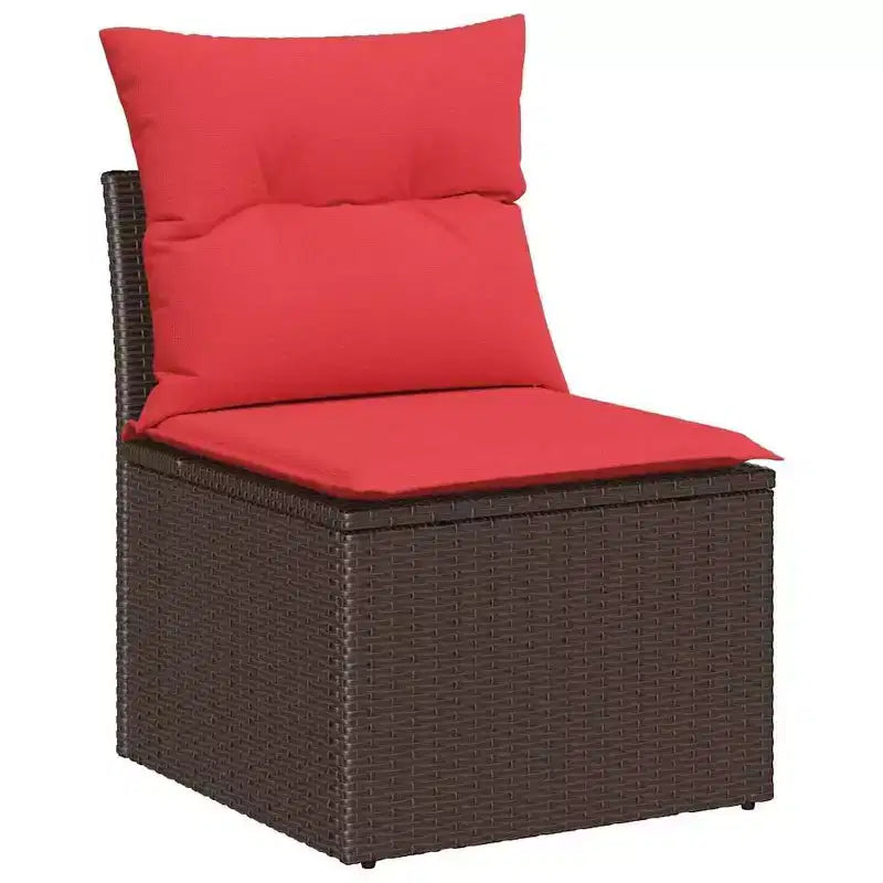 vidaXL Salon de jardin 7 pcs en résine tressée marron - Marron