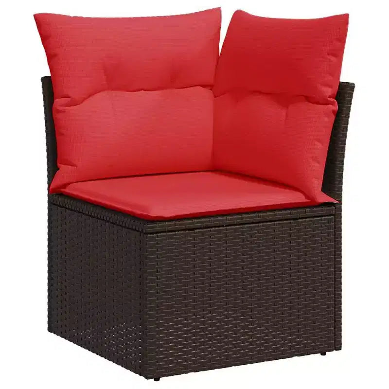 vidaXL Salon de jardin 7 pcs en résine tressée marron - Marron
