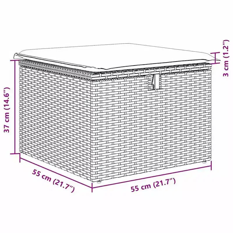vidaXL Salon de jardin avec coussins 6 pcs Résine tressée marron - Rouge marron
