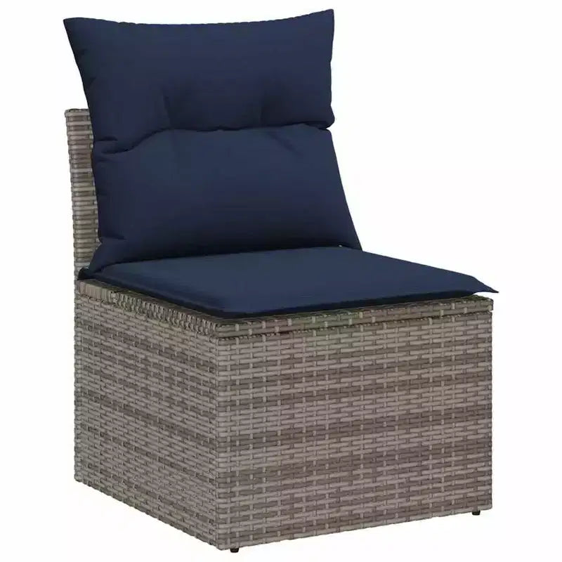 vidaXL Salon de jardin avec coussins 6 pcs Résine tressée marron - Rouge marron