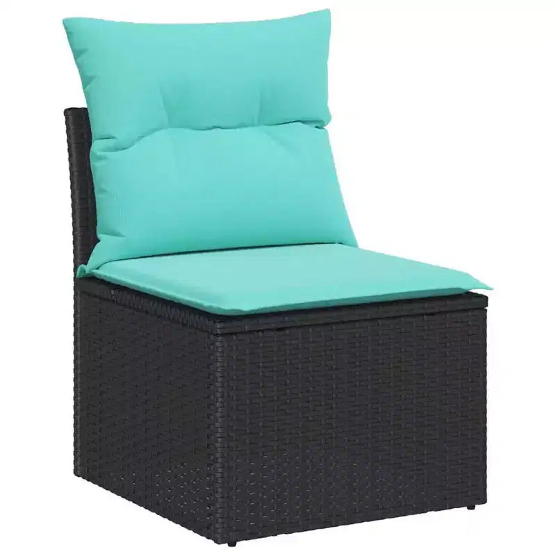 vidaXL Salon de jardin avec coussins 6 pcs Résine tressée marron - Rouge marron