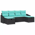 vidaXL Salon de jardin avec coussins 6 pcs Résine tressée marron - Rouge marron