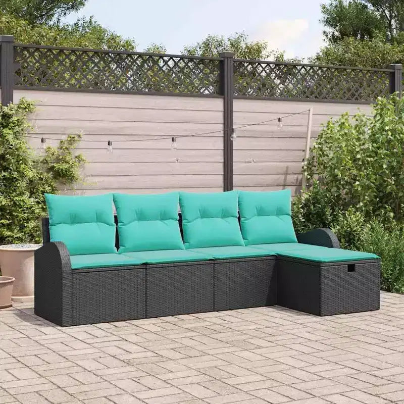 vidaXL Salon de jardin 5 pcs Marron et rouge 231 x 117 x 85 cm